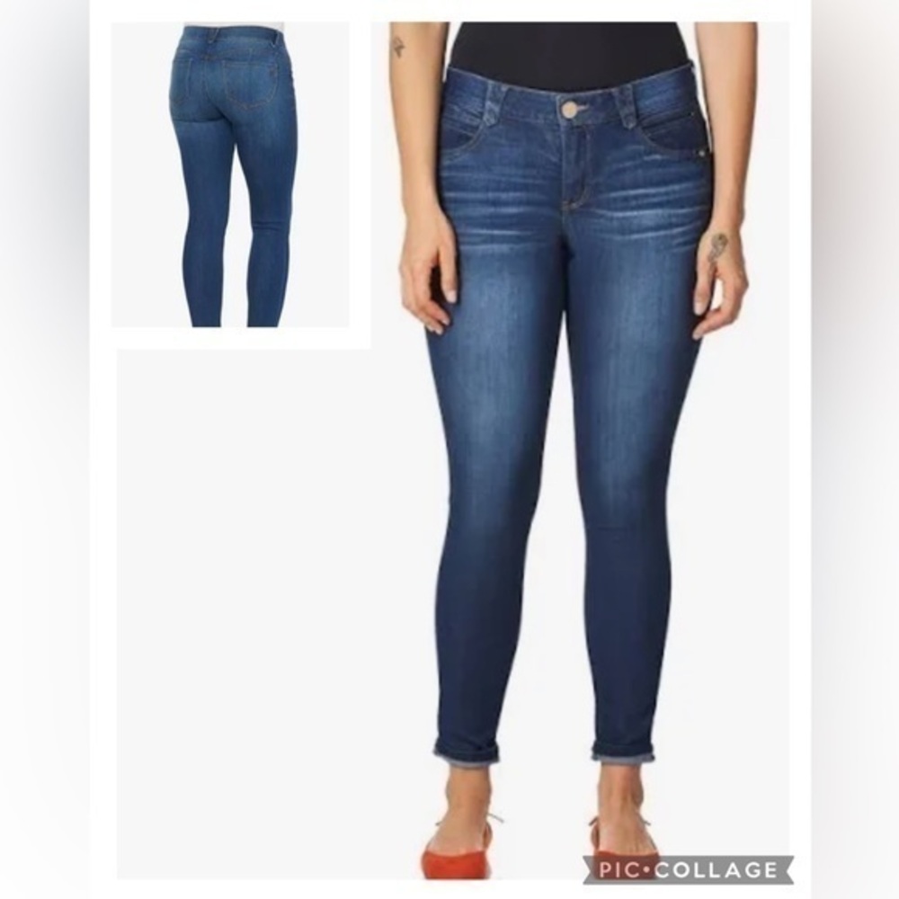 Democracy Ab Solution Booty Lift Medium Washed Ankle High Waist Blue Jeans Sz 10